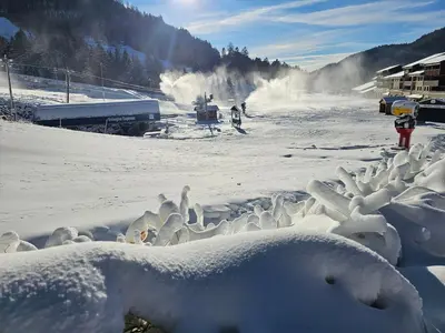 L'établissement le flocon chaud sauna en hiver