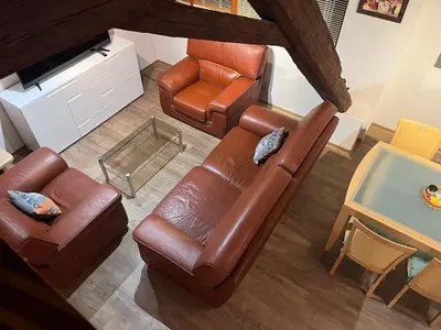 Coin salon dans l'établissement Duplex la rose rouge - 4 people