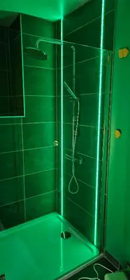 Salle de bains dans l'établissement La ferme rose
