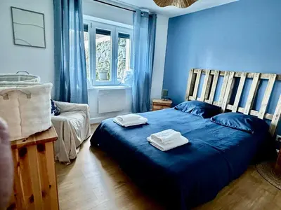Un ou plusieurs lits dans un hébergement de l'établissement Le Gîte de Hildegarde