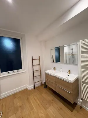 Salle de bains dans l'établissement Le Logis du Munstertal à 20 minutes de Colmar