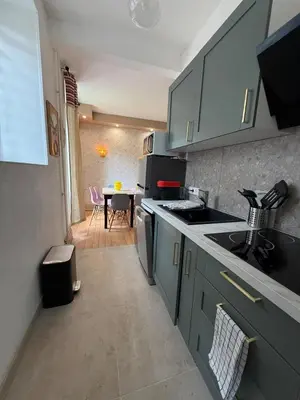 Cuisine ou kitchenette dans l'établissement Moon avec Jardin - Centre - Gare