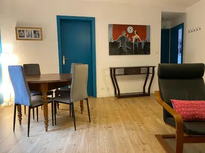 Coin salon dans l'établissement Apartment Bugatti in Riquewihr by Interhome