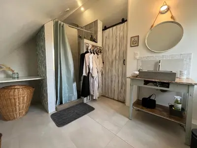 Salle de bains dans l'établissement Corps de ferme - Événements