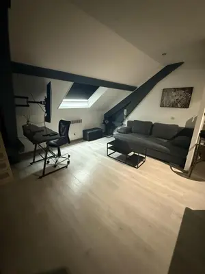 Coin salon dans l'établissement Bel appartement calme