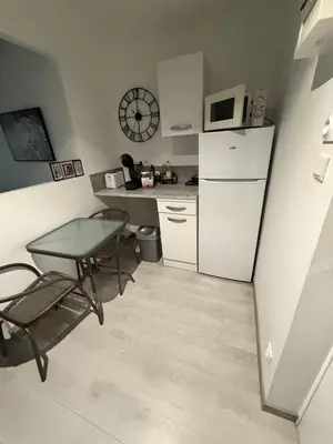 Cuisine ou kitchenette dans l'établissement Bel appartement calme