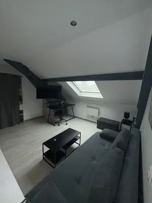 Coin salon dans l'établissement Bel appartement calme
