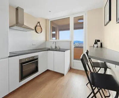 Cuisine ou kitchenette dans l'établissement T2 confortable proche commerces & Bâle