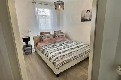 Un ou plusieurs lits dans un hébergement de l'établissement Duplex 70 sqm 5mn from Basel 1 free parking