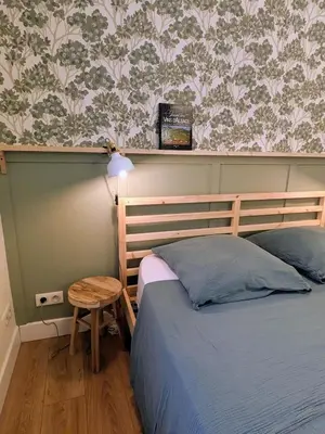 Un ou plusieurs lits dans un hébergement de l'établissement Le studio du rempart, appartement cosy au coeur de village