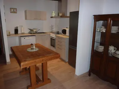 Cuisine ou kitchenette dans l'établissement Chez Norbert gîte Le Riesling