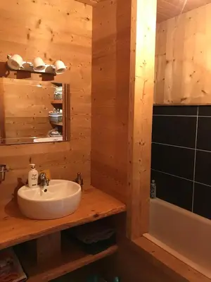 Salle de bains dans l'établissement Cozy chalet in the Vosges with scenic views