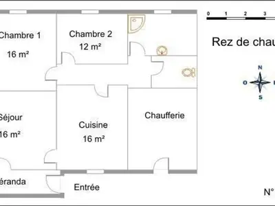 Plan de l'établissement Gîte Confortable pour 4 Pers. avec Piscine et Terrasse - FR-1-744-53