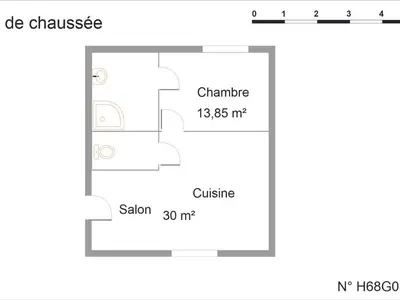 Plan de l'établissement Gîte Confortable 2 Pers, Parking, Terrasse Privative - Merxheim - FR-1-744-52