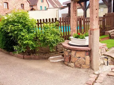Jardin de l'établissement Gîte Confortable 2 Pers, Parking, Terrasse Privative - Merxheim - FR-1-744-52