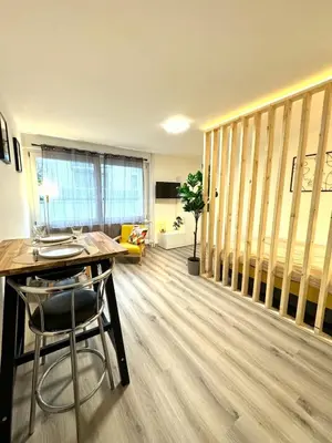 Télévision ou salle de divertissement dans l'établissement Le Basilisk - Studio in Huningue