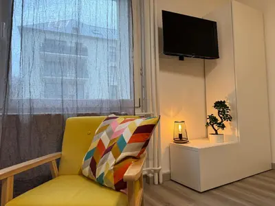 Télévision ou salle de divertissement dans l'établissement Le Basilisk - Studio in Huningue