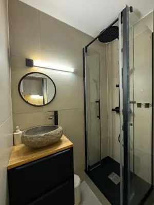 Salle de bains dans l'établissement Le Basilisk - Studio in Huningue