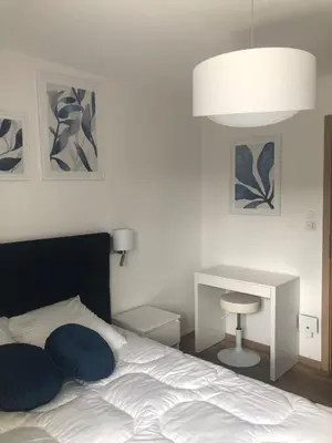 Un ou plusieurs lits dans un hébergement de l'établissement Villa Les Bruyères, Grand jardin clôturé, Sauna