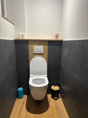 Salle de bains dans l'établissement Chez David & Magali
