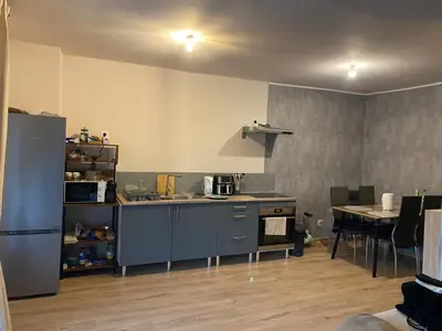 Cuisine ou kitchenette dans l'établissement La belle vue