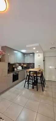 Cuisine ou kitchenette dans l'établissement Holiday Suite City Center Airport Swiss Border Shopping mall