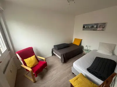 Un ou plusieurs lits dans un hébergement de l'établissement Appartement centre Colmar tout confort