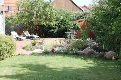 Jardin de l'établissement Gite MUSCAT en Alsace sur la route des vins