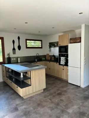 Cuisine ou kitchenette dans l'établissement La mare aux canards