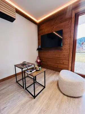 Télévision ou salle de divertissement dans l'établissement le Jardin du lac Appartement Cosy au calme
