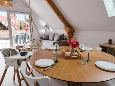 Coin salon dans l'établissement Parenthèse détente en Alsace - Terrasse & Parking