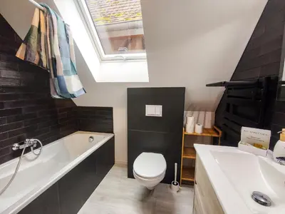 Salle de bains dans l'établissement Parenthèse détente en Alsace - Terrasse & Parking