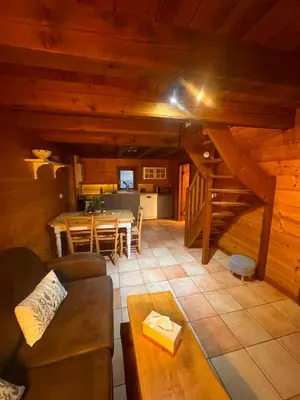 Coin salon dans l'établissement Cottage Saasberg