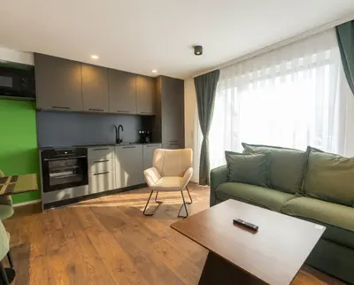 Cuisine ou kitchenette dans l'établissement Le Premium-Prestige Residence Euroairport