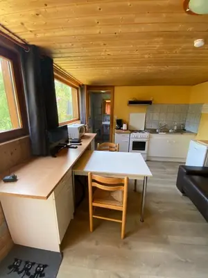 Cuisine ou kitchenette dans l'établissement gite des ha jodis