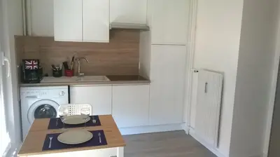 Cuisine ou kitchenette dans l'établissement Studio au coeur du Vignoble