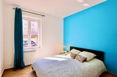 Un ou plusieurs lits dans un hébergement de l'établissement 5 mins to Basel - Private Parking Space - Fully Renovated
