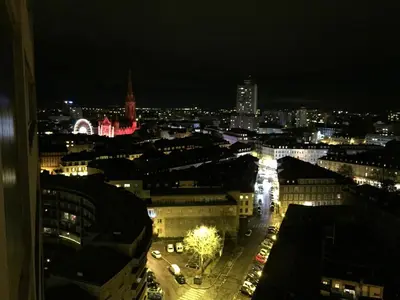 Vue générale sur Mulhouse ou vue de la ville depuis l'appartement