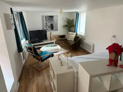 Coin salon dans l'établissement Maison atypique Alsacienne