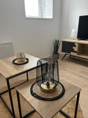 Télévision ou salle de divertissement dans l'établissement Joli T2 proche parc expo