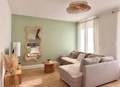 Coin salon dans l'établissement Appartement, climatisé, Netflix, centre