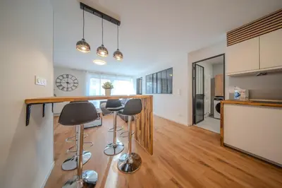 Cuisine ou kitchenette dans l'établissement La Sainte Anne Appartement 4 Pers Hyper Centre