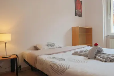 Un ou plusieurs lits dans un hébergement de l'établissement TERRACOTTA Duplex, 8 guest, Garage included