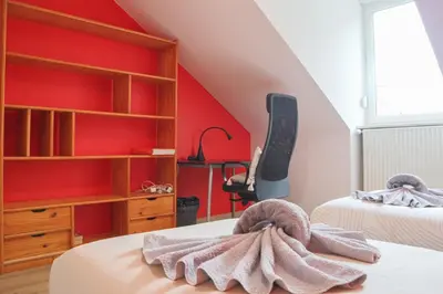 Un ou plusieurs lits dans un hébergement de l'établissement TERRACOTTA Duplex, 8 guest, Garage included