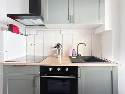 Cuisine ou kitchenette dans l'établissement Appartement Edinburgh proche centre-ville