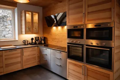 Cuisine ou kitchenette dans l'établissement Chalet Blancneige