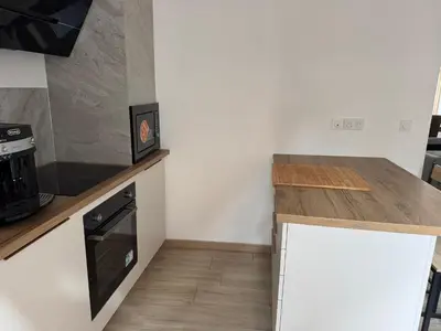 Cuisine ou kitchenette dans l'établissement Gîte au clocher vrillé