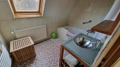 Cuisine ou kitchenette dans l'établissement Gîte Eugénie