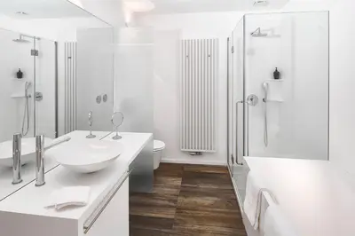 Salle de bains dans l'établissement Pêche de Vigne & Spa