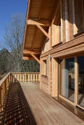 Balcon ou terrasse dans l'établissement Les chalets perchés